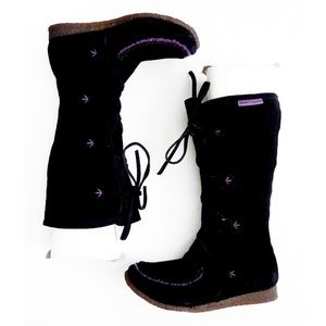 HUSH PUPPIES SUEDE Fleece Lined Lace Boots 6 1/2